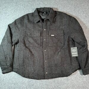 Represent Textured Plaid Button Up Shirt Jacket Men Medium Black Streetwear NWT‎
